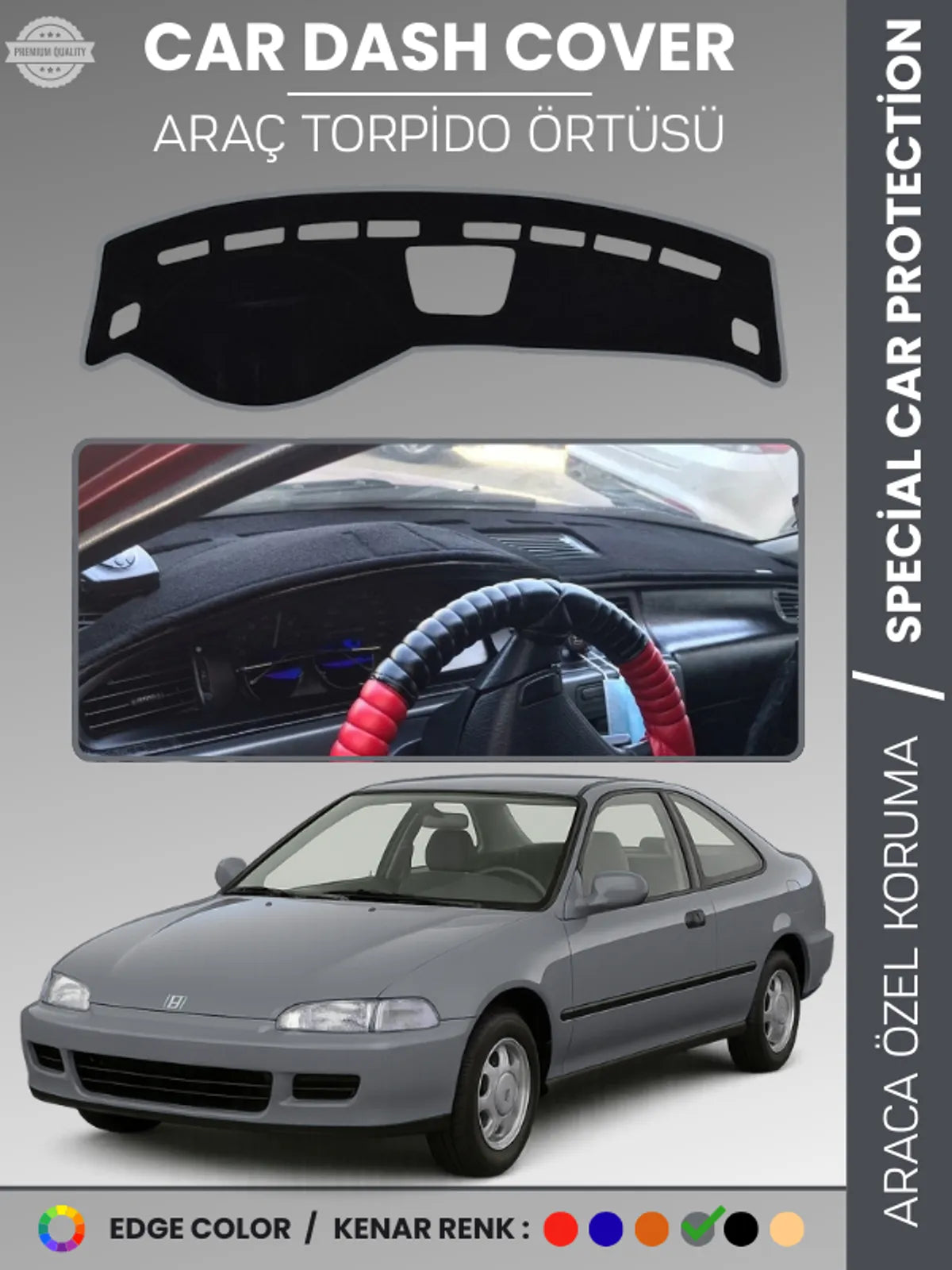 HONDA CIVIC (1994-2000) Uyumlu Torpido Örtüsü Araca Özel Ön Göğüs Koruma