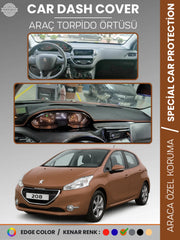 PEUGEOT 208 A9 (2012-2019) Uyumlu Torpido Örtüsü Araca Özel Ön Göğüs Koruma