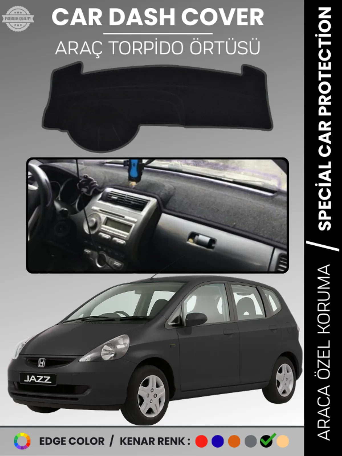 HONDA JAZZ (2002-2007) Uyumlu Torpido Örtüsü Araca Özel Ön Göğüs Koruma