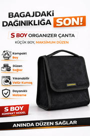 Oto Bagaj Çantası S Boy Kaymaz Cırt Bantlı Velur Kompakt Düzenleyici