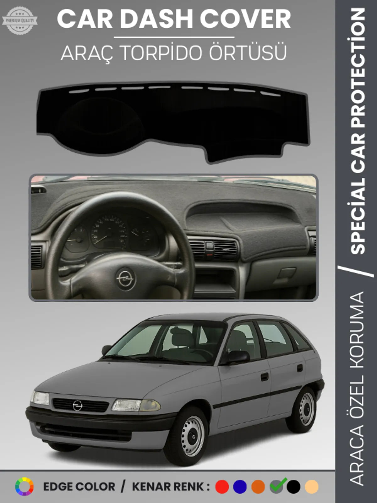 OPEL ASTRA F (1991-1998) Uyumlu Torpido Örtüsü Araca Özel Ön Göğüs Koruma