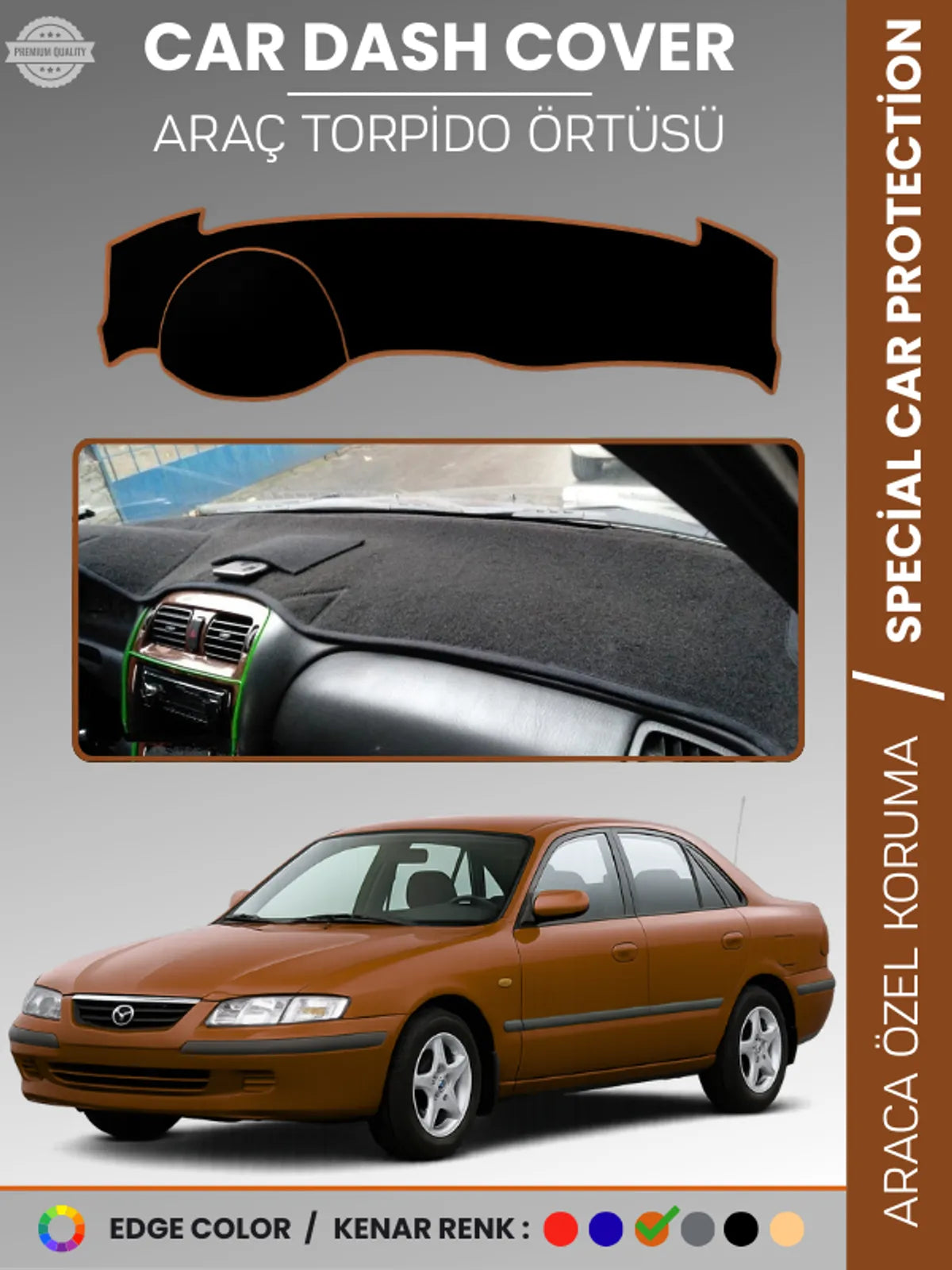 MAZDA 626 (1987-1991) Uyumlu Torpido Örtüsü Araca Özel Ön Göğüs Koruma