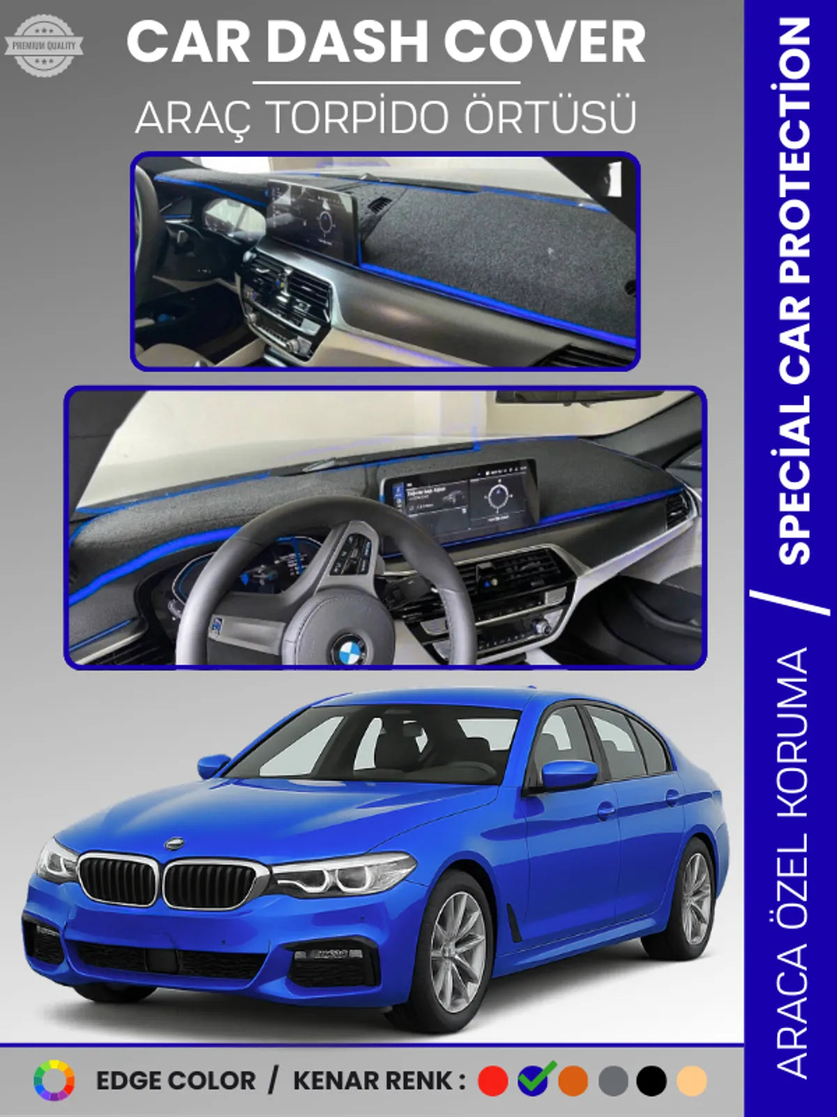 BMW G30 G31 G38 (2017+) Uyumlu Torpido Örtüsü Araca Özel Ön Göğüs Koruma