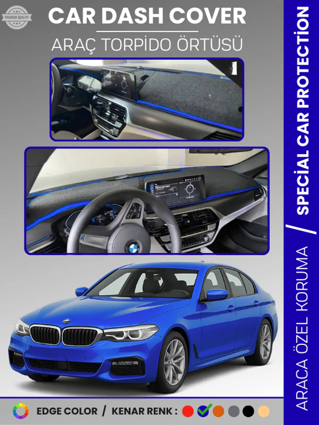 BMW G30 G31 G38 (2017+) Uyumlu Torpido Örtüsü Araca Özel Ön Göğüs Koruma