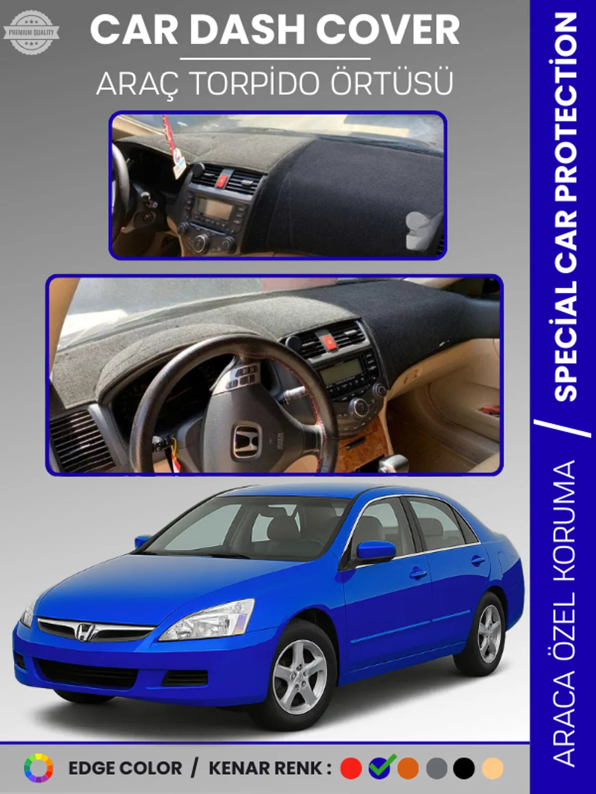 HONDA ACCORD (2002-2007) Uyumlu Torpido Örtüsü Araca Özel Ön Göğüs Koruma