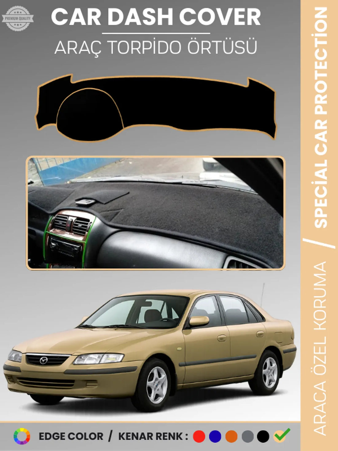 MAZDA 626 (1987-1991) Uyumlu Torpido Örtüsü Araca Özel Ön Göğüs Koruma