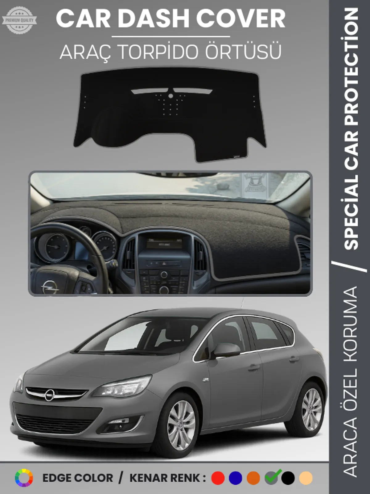OPEL ASTRA J (2010-2015) Uyumlu Torpido Örtüsü Araca Özel Ön Göğüs Koruma