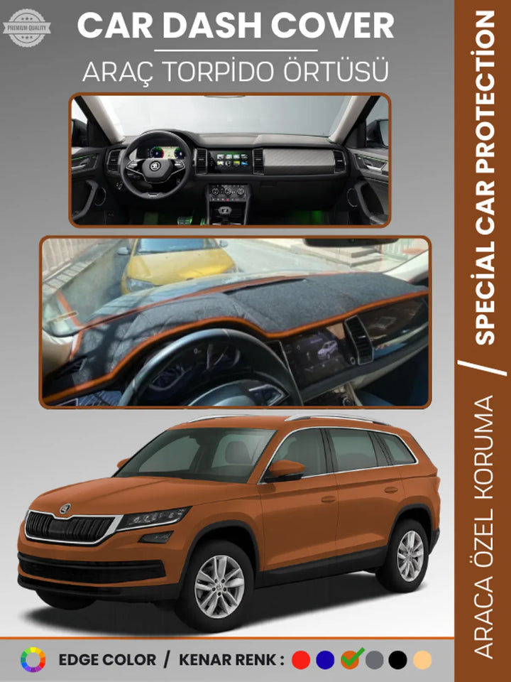 SKODA KODIAQ (2017-2022) Uyumlu Torpido Örtüsü Araca Özel Ön Göğüs Koruma