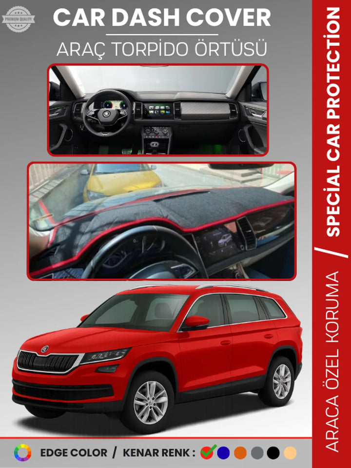 SKODA KODIAQ (2017-2022) Uyumlu Torpido Örtüsü Araca Özel Ön Göğüs Koruma