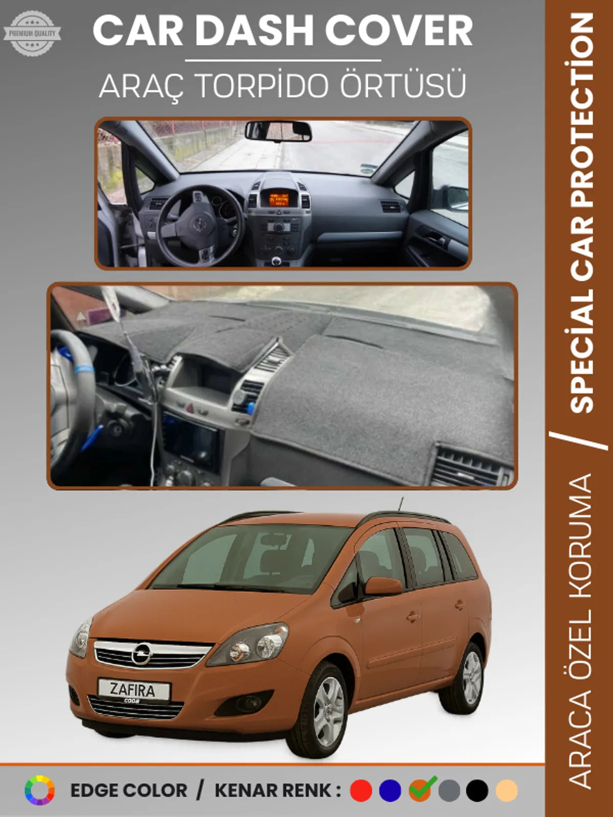 OPEL ZAFİRA B (2004-2011) Uyumlu Torpido Örtüsü Araca Özel Ön Göğüs Koruma