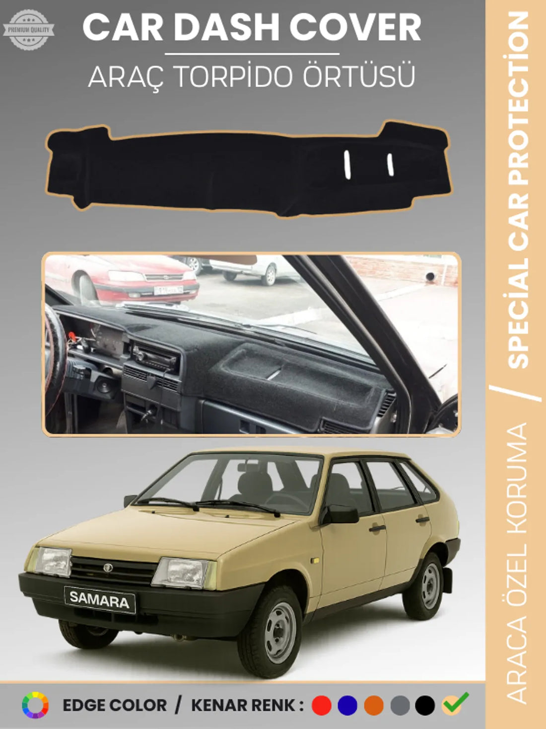LADA SAMARA ENJEKSİYONLU (1990-2004) Uyumlu Torpido Örtüsü Araca Özel Ön Göğüs Koruma