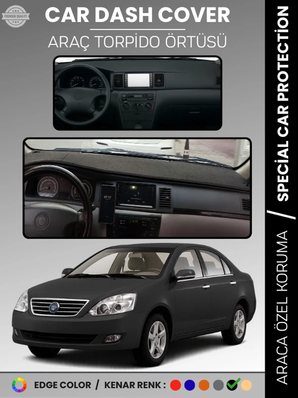 GEELY FC (2008-2012) Uyumlu Torpido Örtüsü Araca Özel Ön Göğüs Koruma