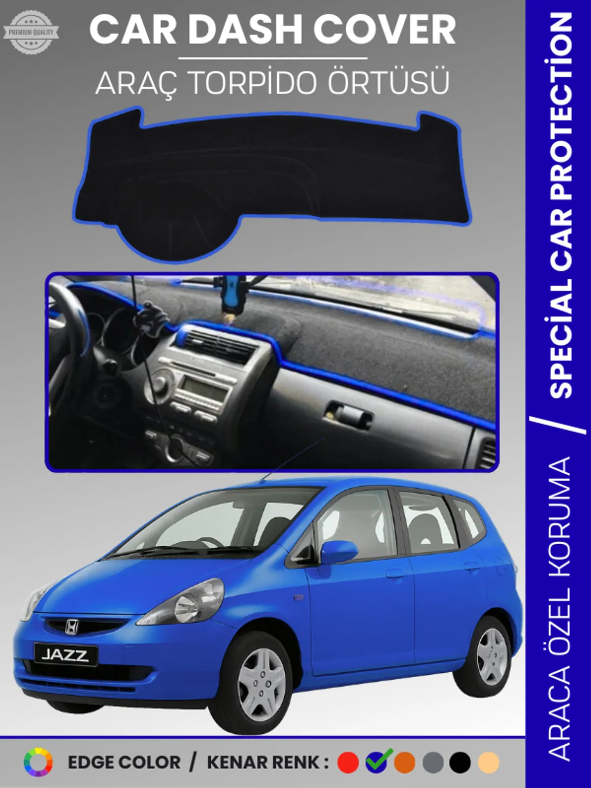 HONDA JAZZ (2002-2007) Uyumlu Torpido Örtüsü Araca Özel Ön Göğüs Koruma
