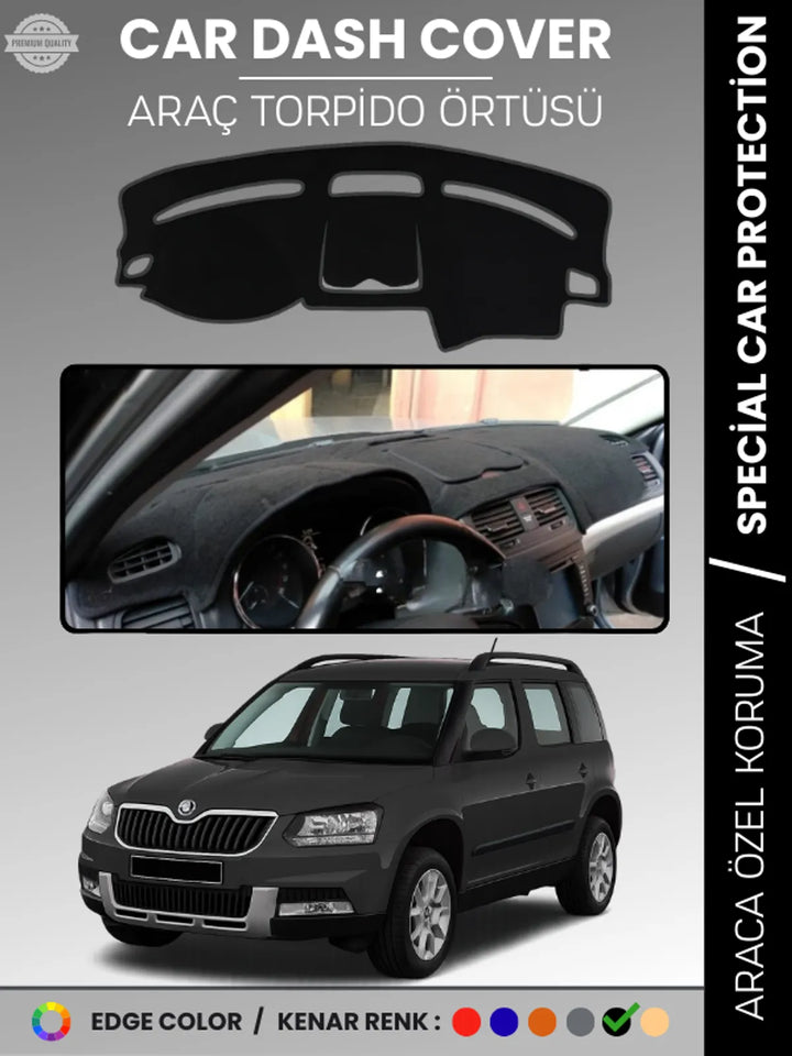 SKODA YETI (2009-2017) Uyumlu Torpido Örtüsü Araca Özel Ön Göğüs Koruma