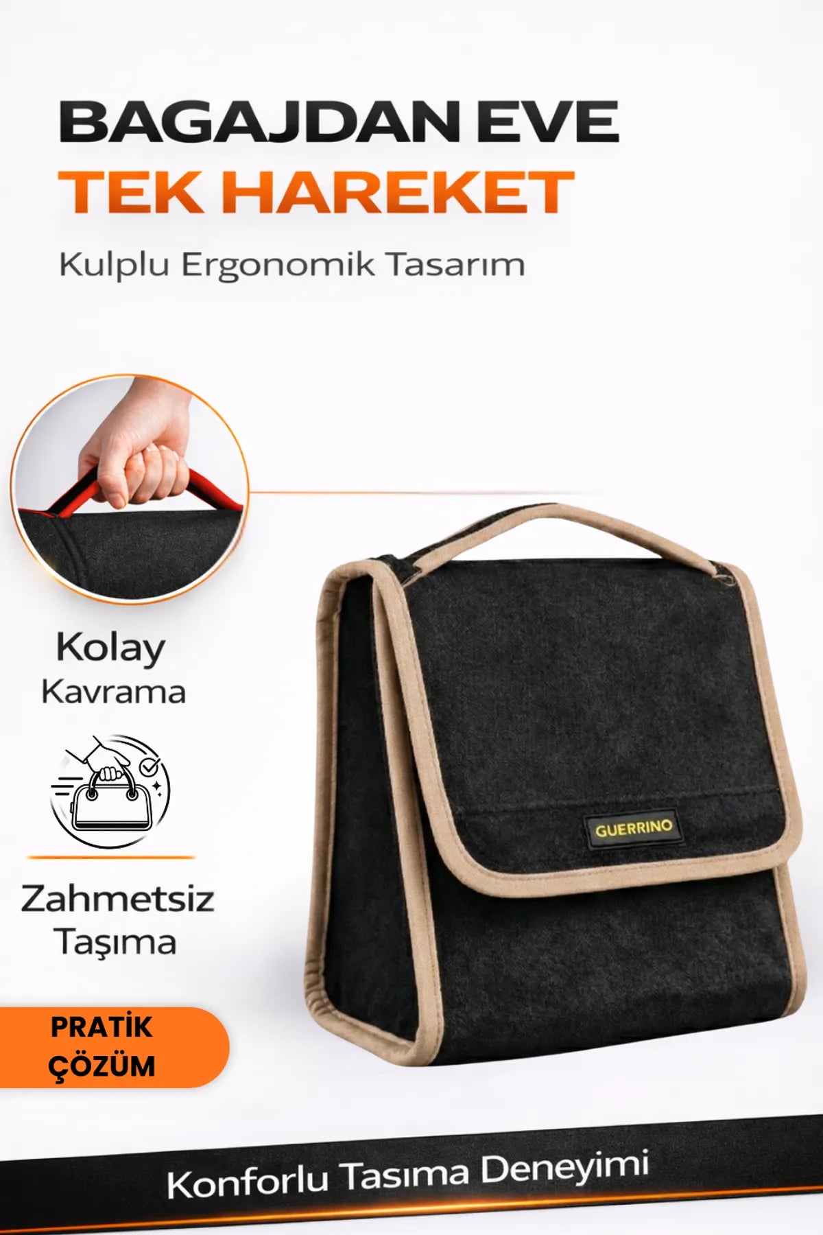 Oto Bagaj Çantası S Boy Kaymaz Cırt Bantlı Velur Kompakt Düzenleyici