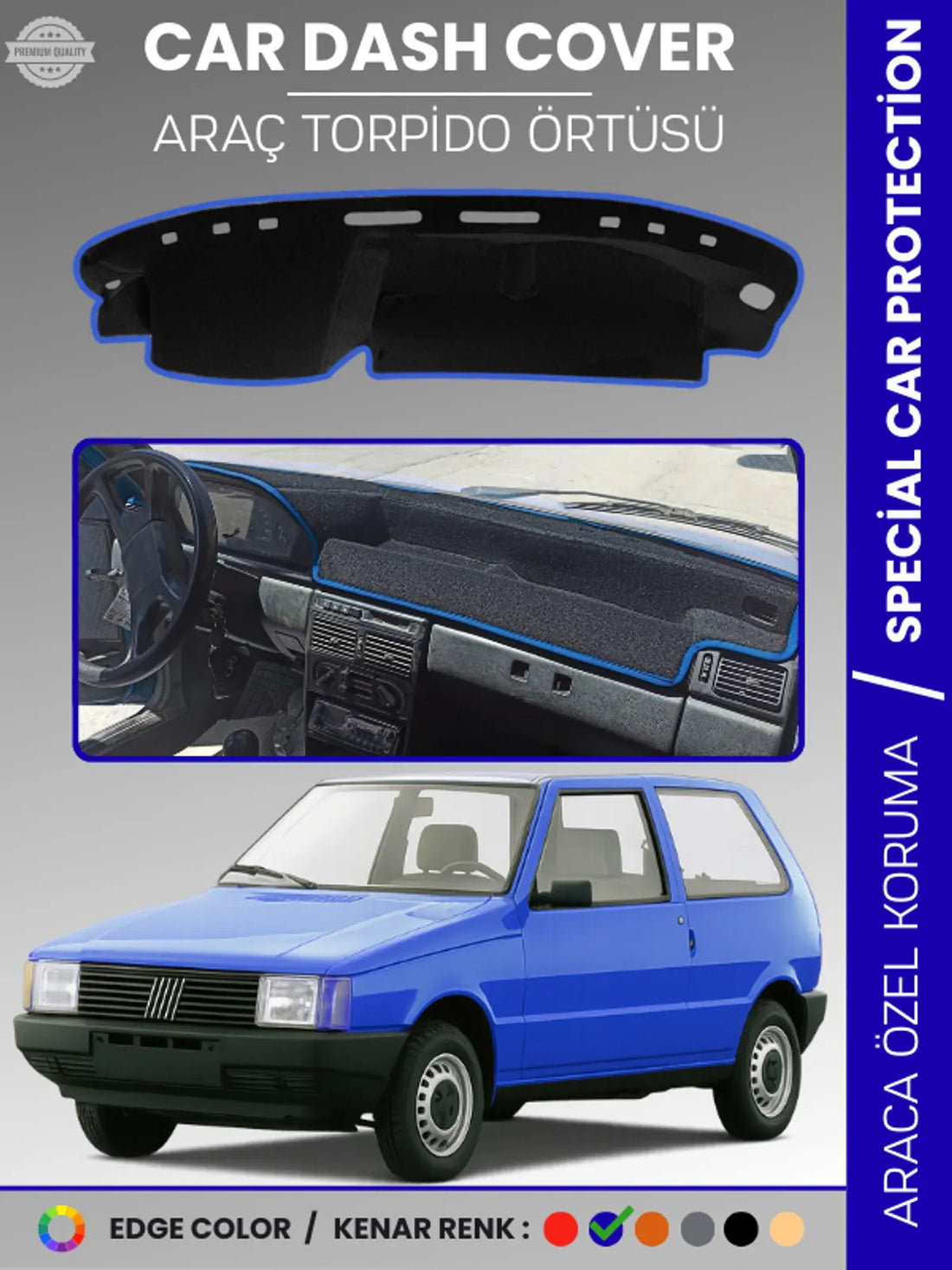 FIAT UNO 60,70 (1983-1995) Uyumlu Torpido Örtüsü Araca Özel Ön Göğüs Koruma