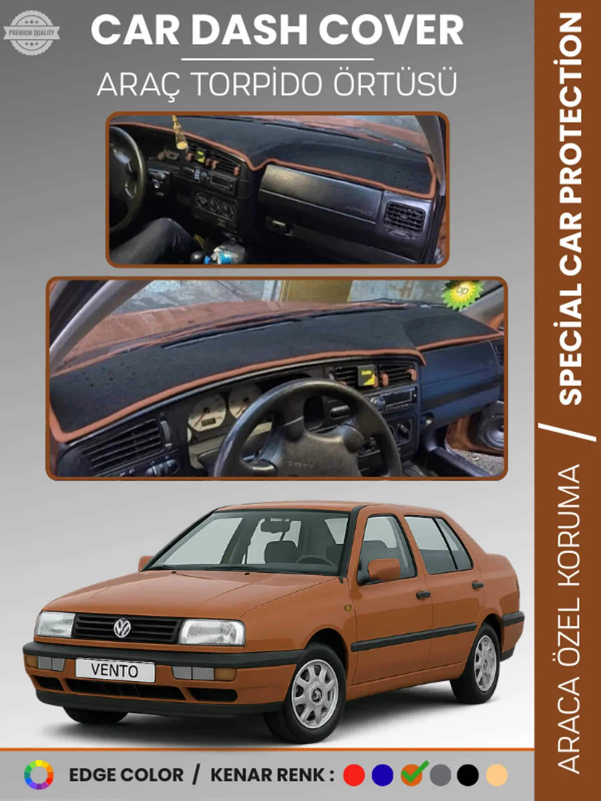 VOLKSWAGEN VENTO (1992-1998) Uyumlu Torpido Örtüsü Araca Özel Ön Göğüs Koruma