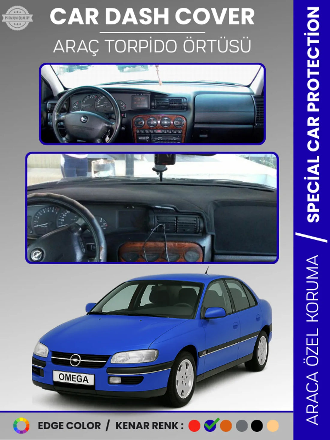 OPEL OMEGA (1993-2003) Uyumlu Torpido Örtüsü Araca Özel Ön Göğüs Koruma