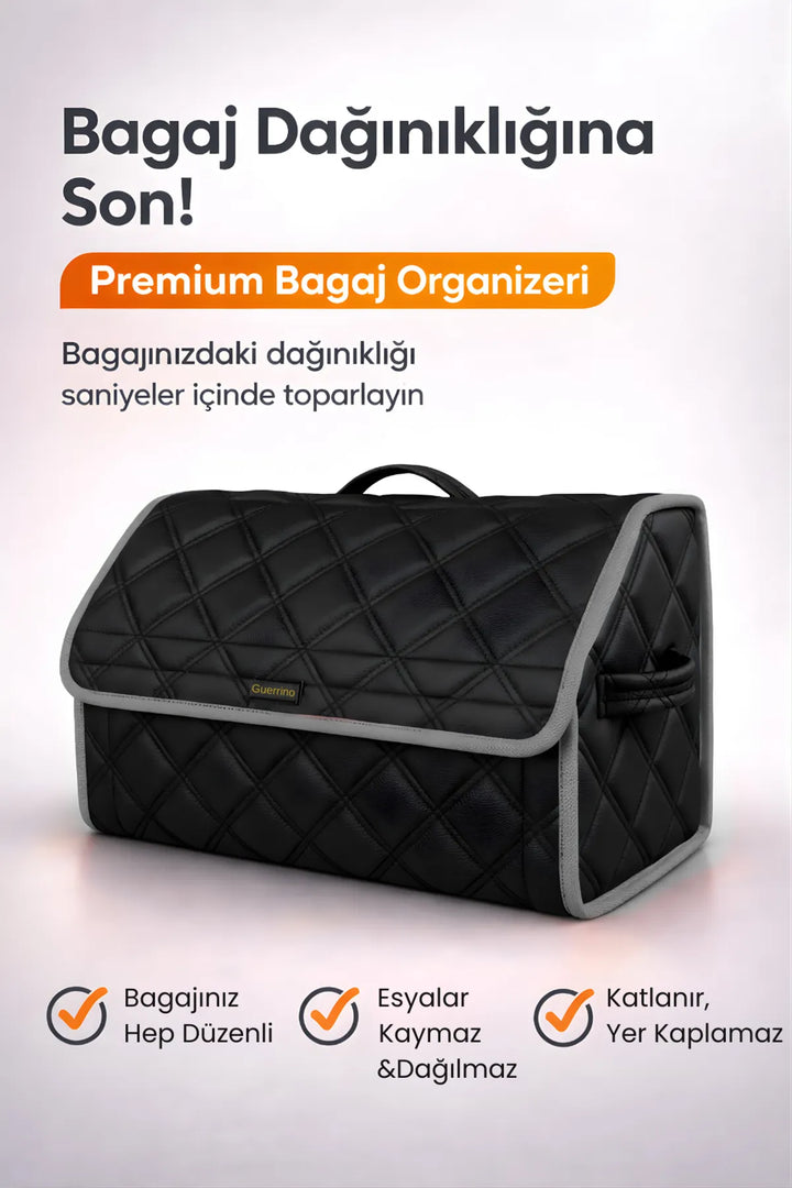 Oto Bagaj Çantası Çift Kat Deri Su Geçirmez Kaymaz Katlanır Araç Düzenleyici