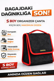Oto Bagaj Çantası S Boy Kaymaz Cırt Bantlı Velur Kompakt Düzenleyici