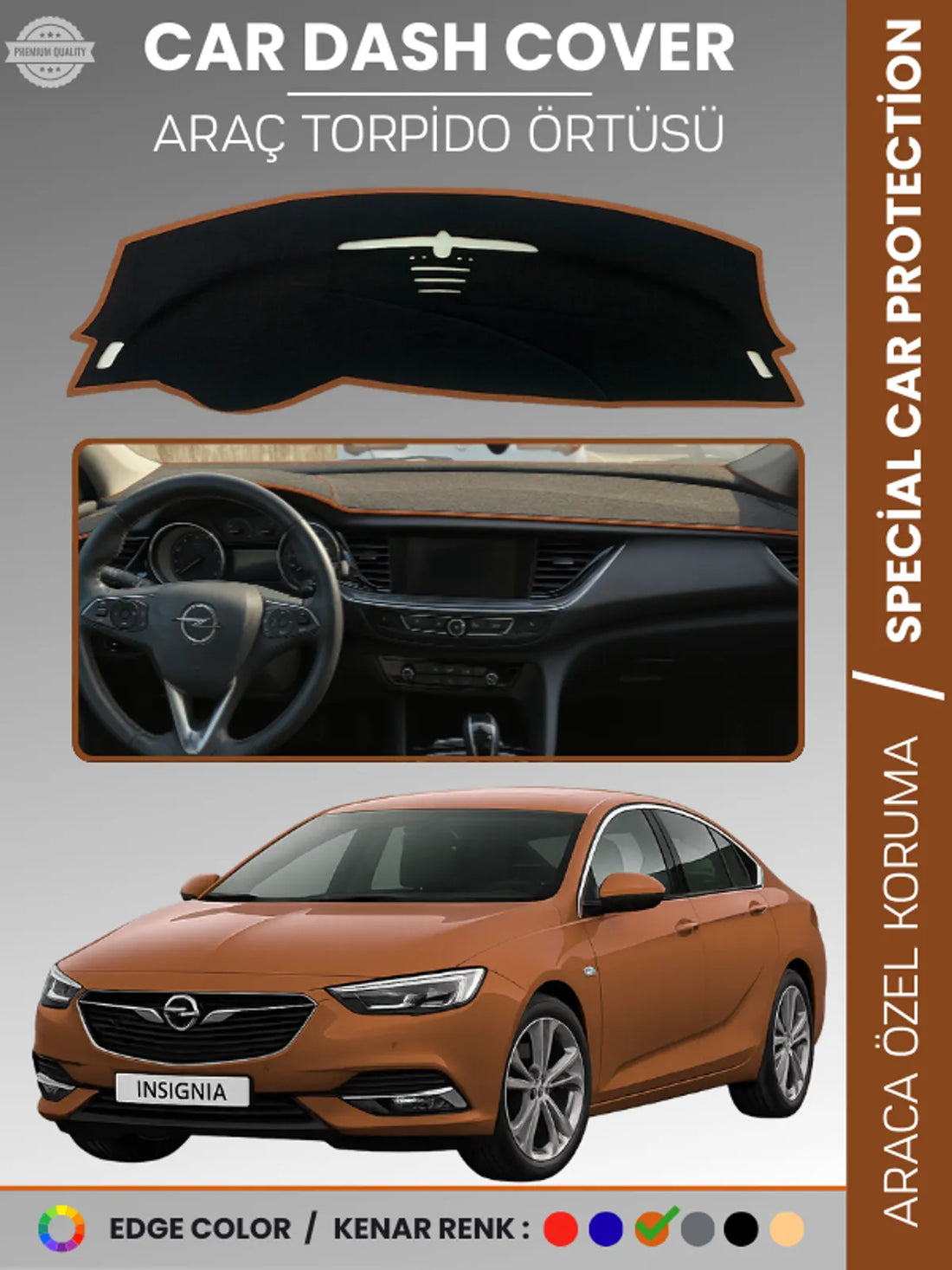 OPEL INSIGNIA B (2017-2022) Uyumlu Torpido Örtüsü Araca Özel Ön Göğüs Koruma