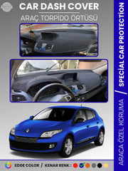 RENAULT MEGANE 3 NAVİGASYONLU BUYUK EKRANLI (2008-2015) Uyumlu Torpido Örtüsü Araca Özel Ön Göğüs Koruma