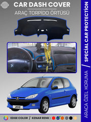 PEUGEOT 206 BÜYÜK EKRAN (1998-2003) Uyumlu Torpido Örtüsü Araca Özel Ön Göğüs Koruma