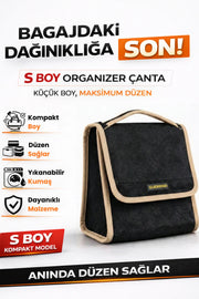 Oto Bagaj Çantası S Boy Kaymaz Cırt Bantlı Velur Kompakt Düzenleyici