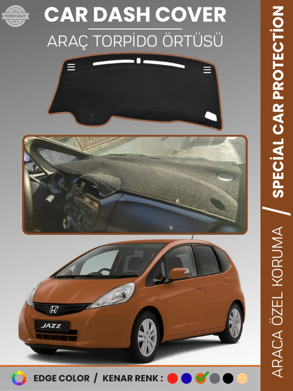 HONDA JAZZ (2009-2013) Uyumlu Torpido Örtüsü Araca Özel Ön Göğüs Koruma