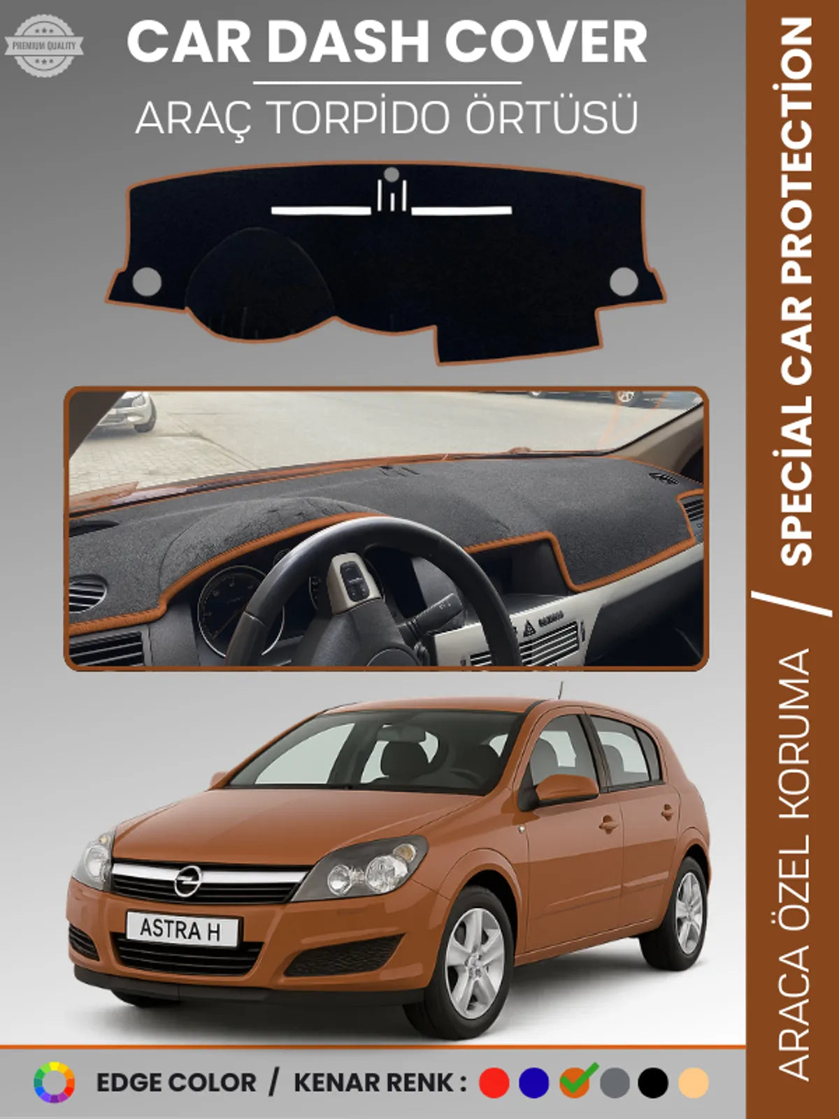 OPEL ASTRA H (2004-2011) Uyumlu Torpido Örtüsü Araca Özel Ön Göğüs Koruma