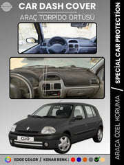 RENAULT CLIO 2 EKRANLI (2001-2012) Uyumlu Torpido Örtüsü Araca Özel Ön Göğüs Koruma