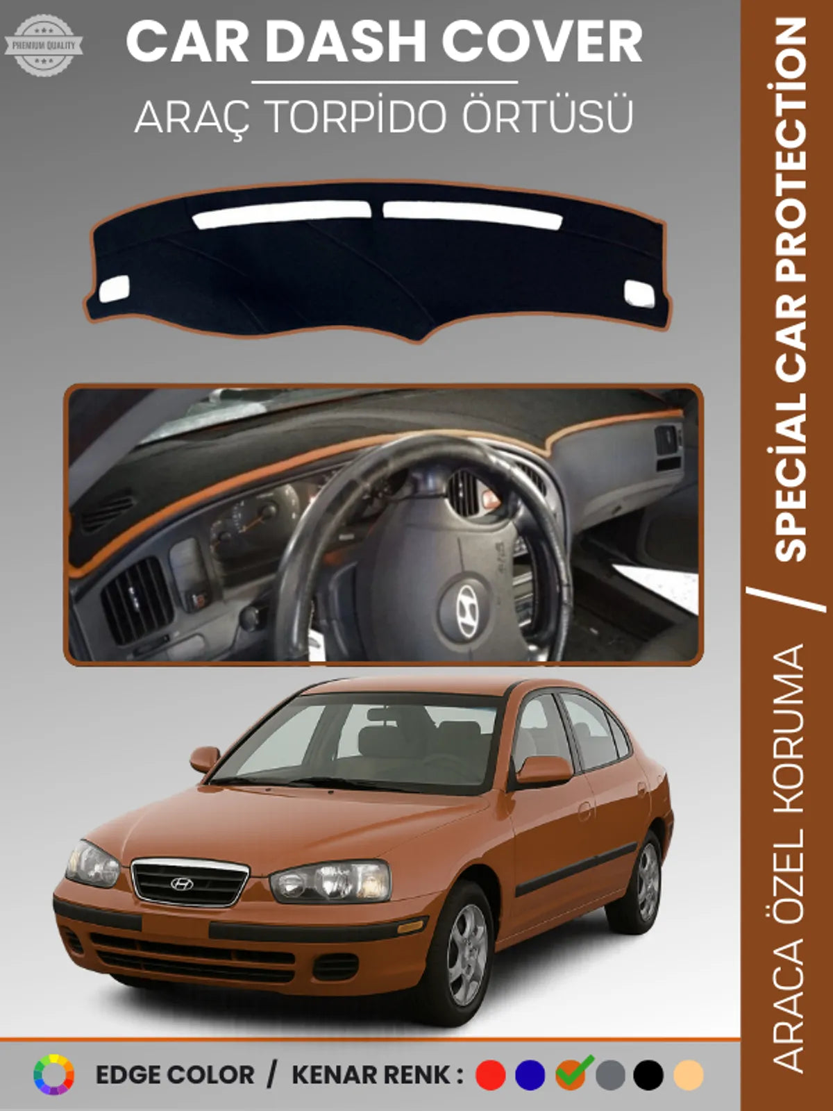 HYUNDAİ ELANTRA (1997-2006) Uyumlu Torpido Örtüsü Araca Özel Ön Göğüs Koruma