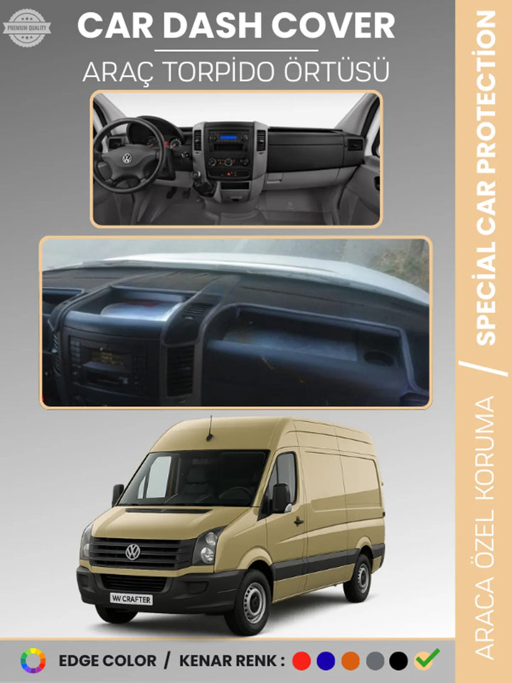 VOLKSWAGEN CRAFTER 1.NESİL LT3 KASA (2012-2019) Uyumlu Torpido Örtüsü Araca Özel Ön Göğüs Koruma