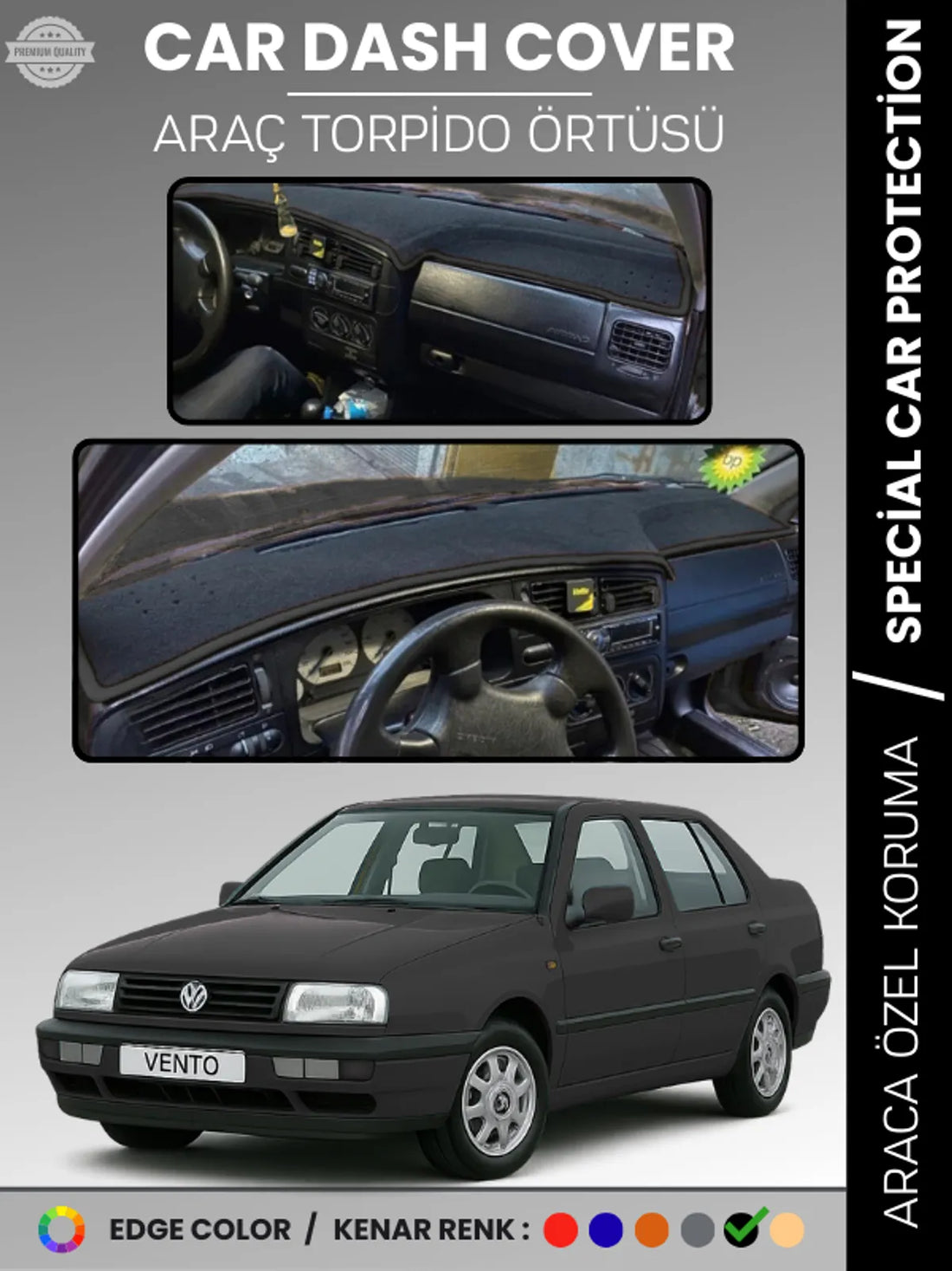 VOLKSWAGEN VENTO (1992-1998) Uyumlu Torpido Örtüsü Araca Özel Ön Göğüs Koruma