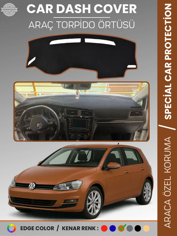 VOLKSWAGEN GOLF 7 (2013-2020) Uyumlu Torpido Örtüsü Araca Özel Ön Göğüs Koruma