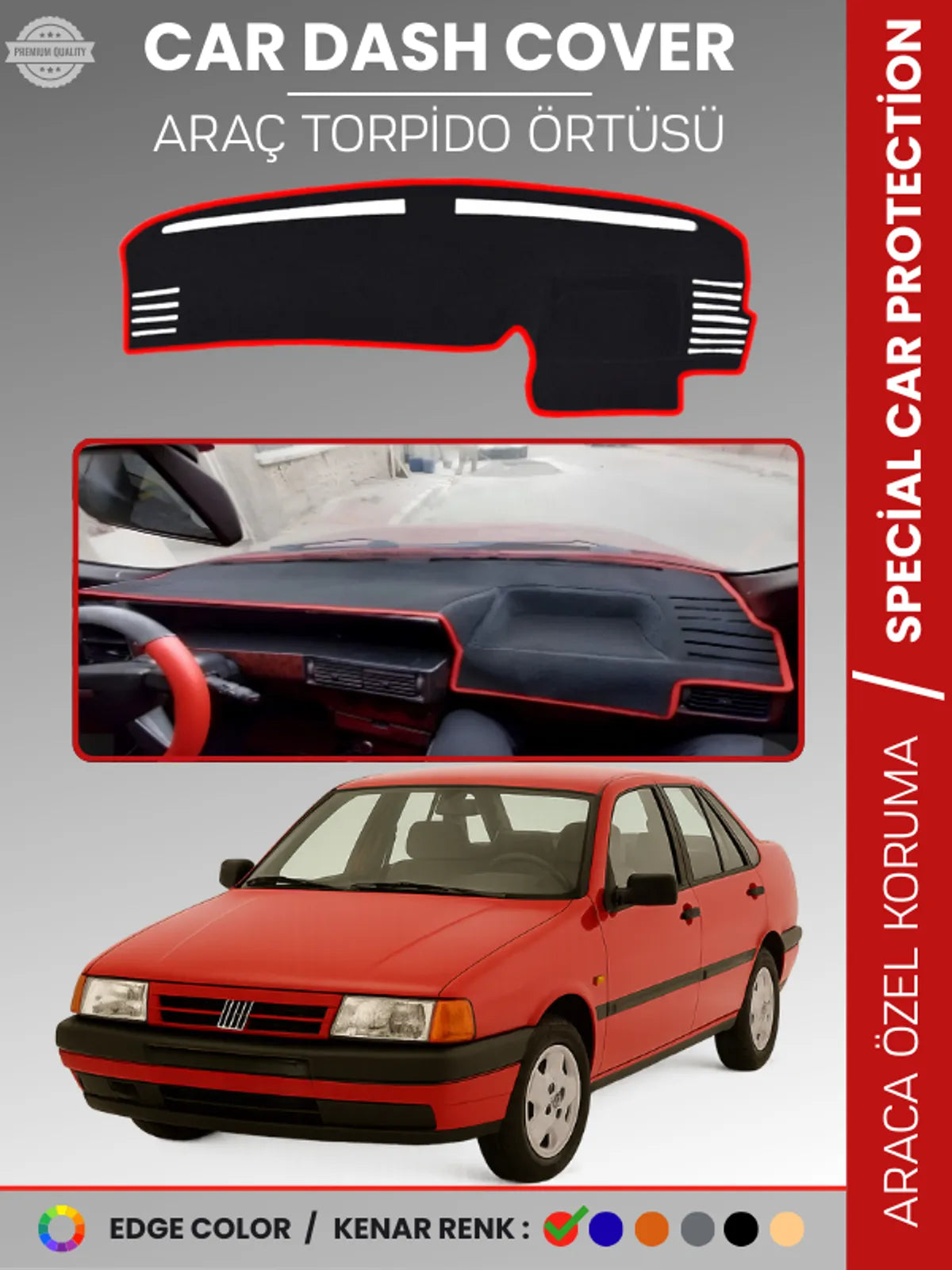 FIAT TEMPRA ANALOG MODEL DİJİTAL EKRAN Uyumlu Torpido Örtüsü Araca Özel Ön Göğüs Koruma