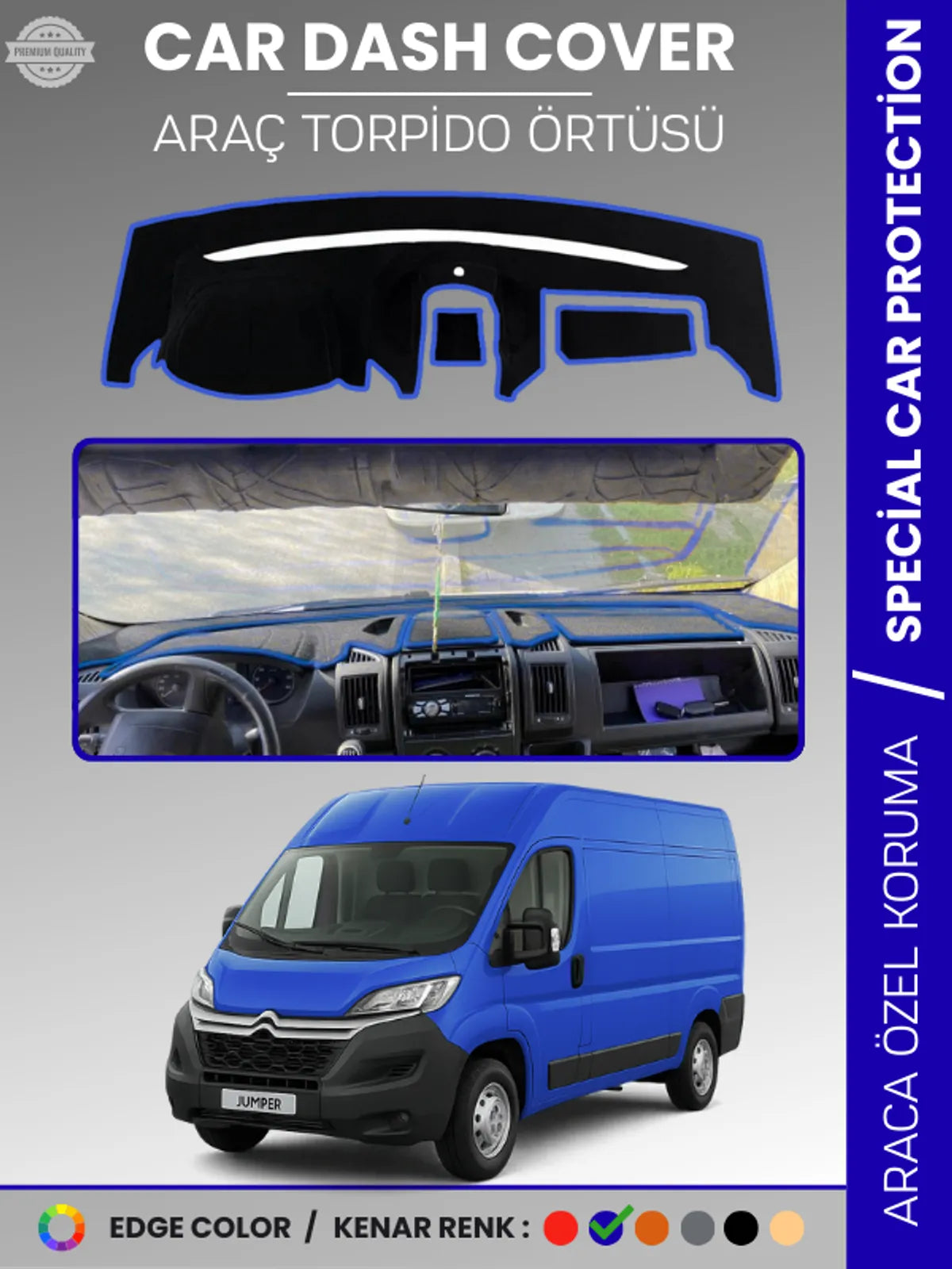 CITROEN JUMPER X290 KASA (2014-2024) Uyumlu Torpido Örtüsü Araca Özel Ön Göğüs Koruma
