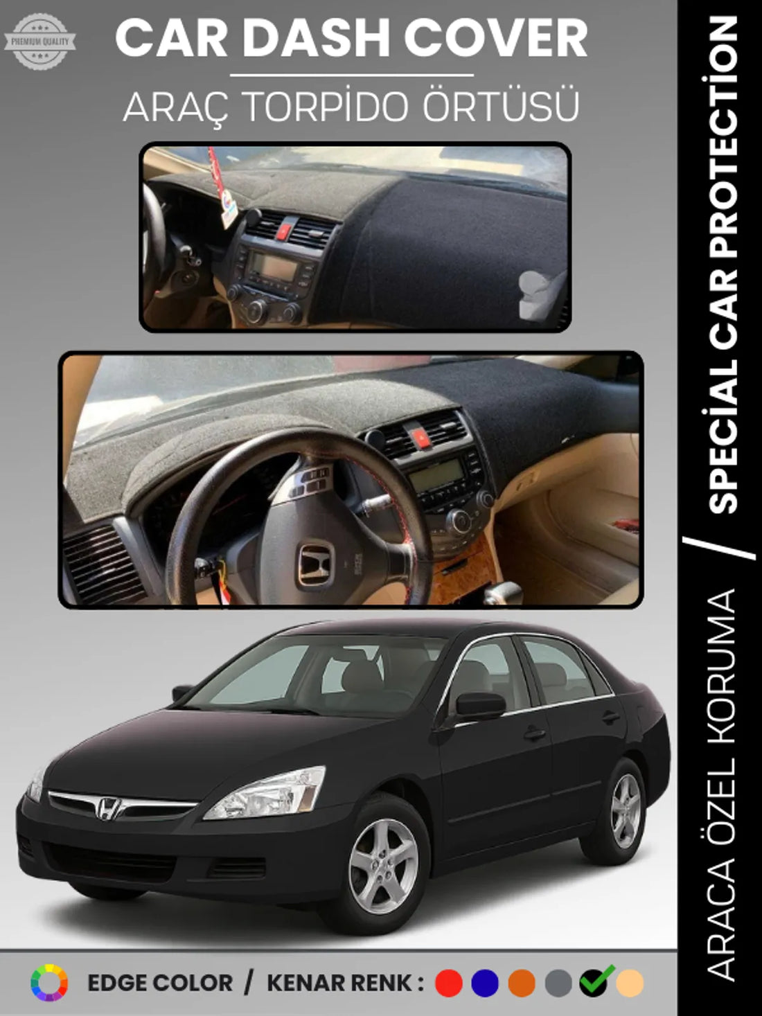 HONDA ACCORD (2002-2007) Uyumlu Torpido Örtüsü Araca Özel Ön Göğüs Koruma