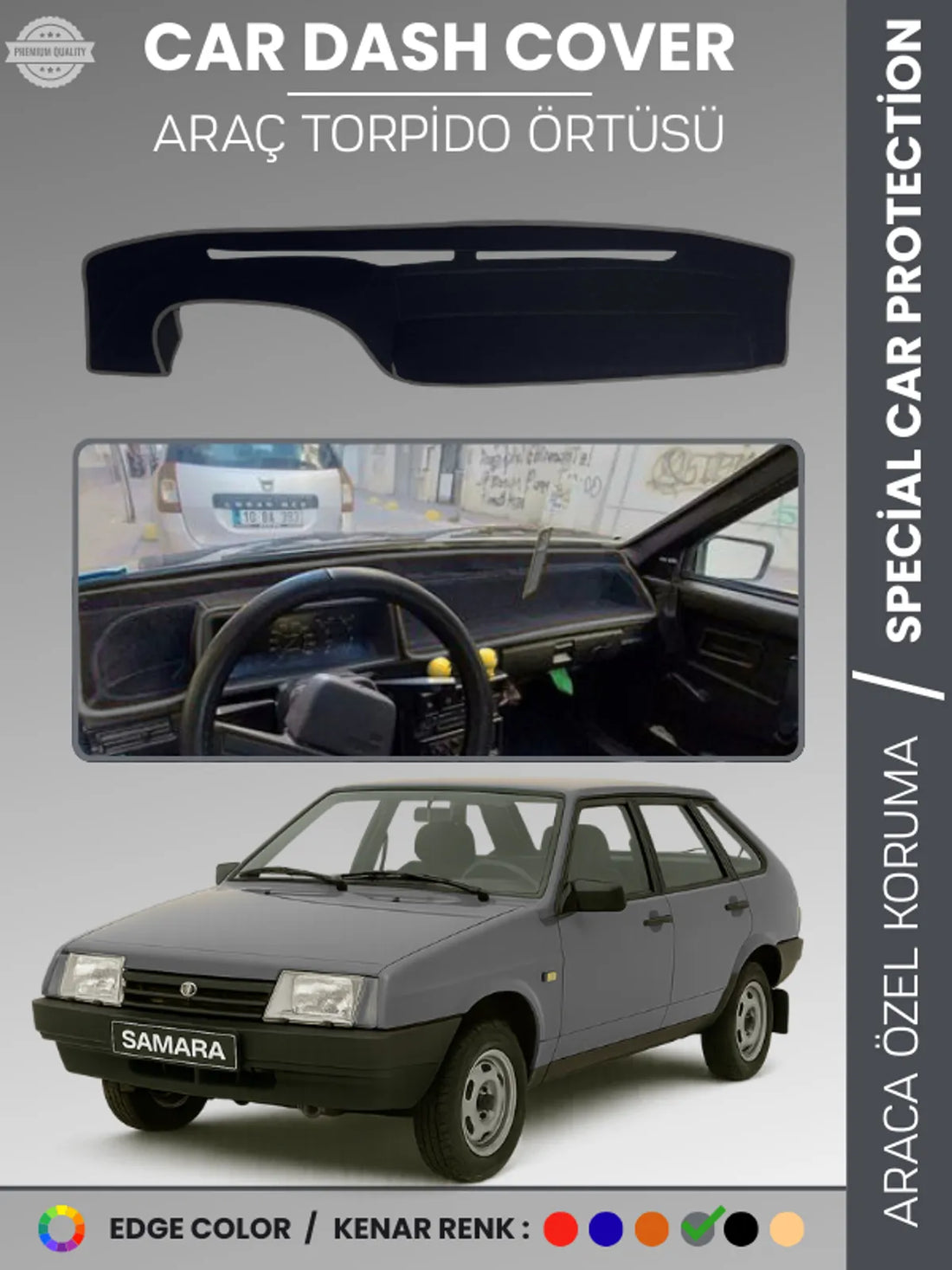 LADA SAMARA KARBİRATÖRLÜ (1990-2004) Uyumlu Torpido Örtüsü Araca Özel Ön Göğüs Koruma