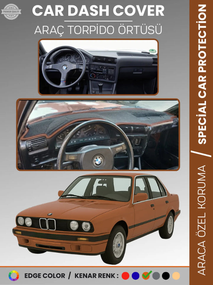 BMW E30 3 SERİSİ (1982-1991) Uyumlu Torpido Örtüsü Araca Özel Ön Göğüs Koruma