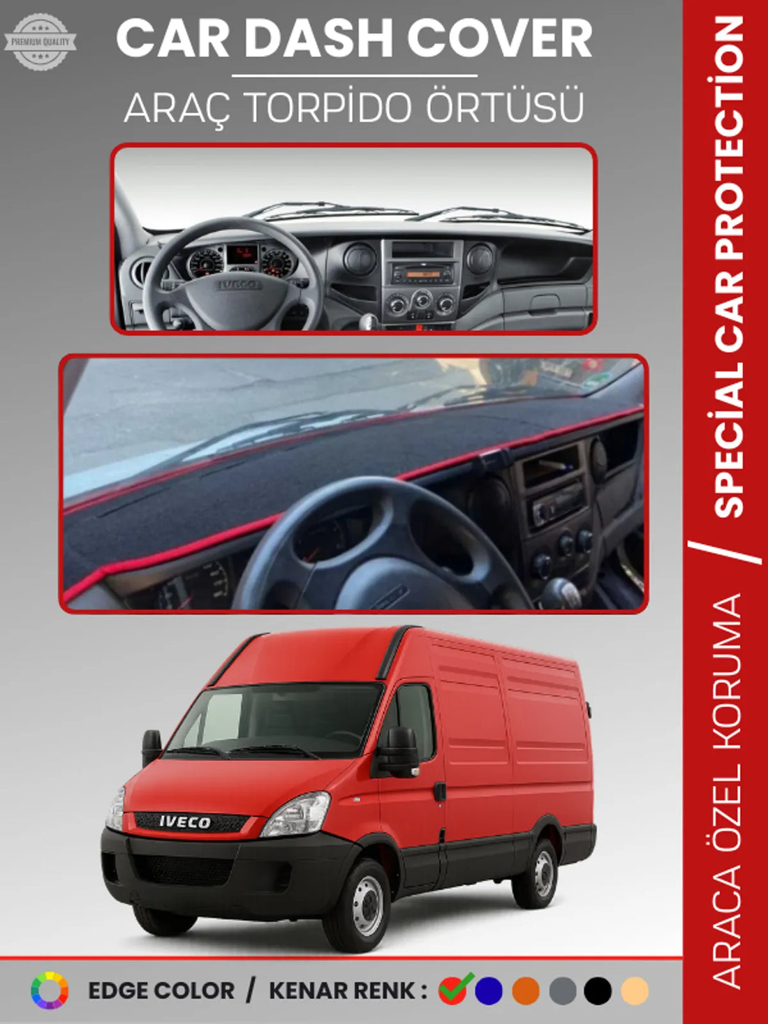 IVECO DAILY (2011-2014) Uyumlu Torpido Örtüsü Araca Özel Ön Göğüs Koruma