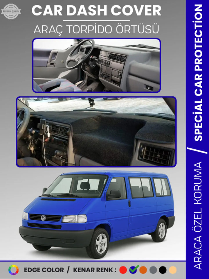 VOLKSWAGEN TRANSPORTER T4 (1990-2003) Uyumlu Torpido Örtüsü Araca Özel Ön Göğüs Koruma