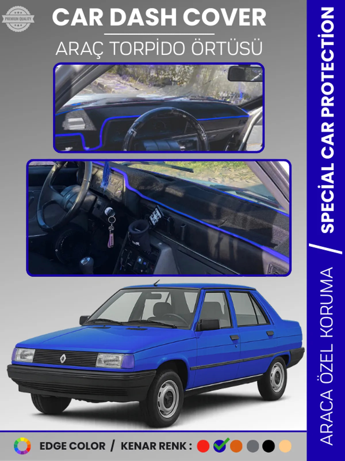 RENAULT 9 BROADWAY Uyumlu Torpido Örtüsü Araca Özel Ön Göğüs Koruma