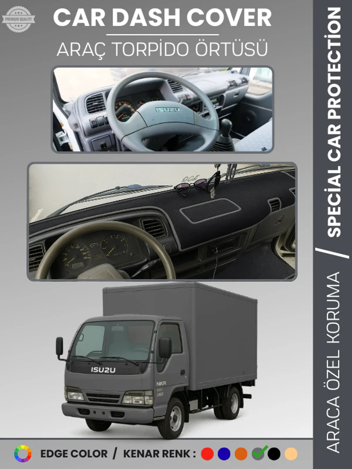 ISUZU NKR WIDE (1997-2005) Uyumlu Torpido Örtüsü Araca Özel Ön Göğüs Koruma