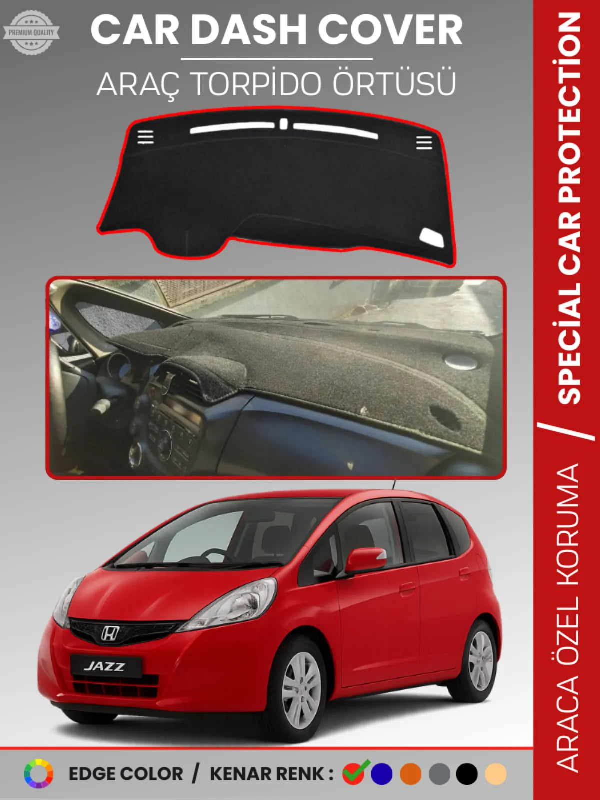 HONDA JAZZ (2009-2013) Uyumlu Torpido Örtüsü Araca Özel Ön Göğüs Koruma