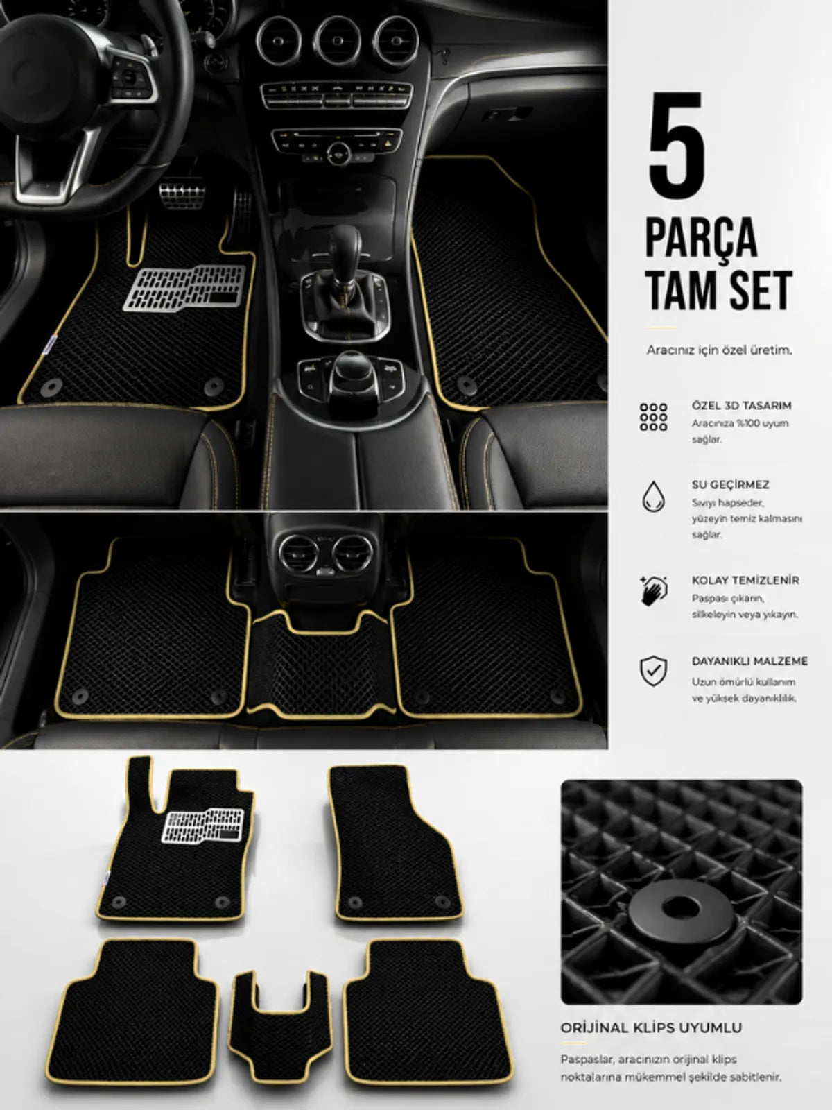 BMW 2 Serisi-F44 (2020-2025) Araca Özel EVA Oto Paspas Seti Topukluk Dahil Tam Set