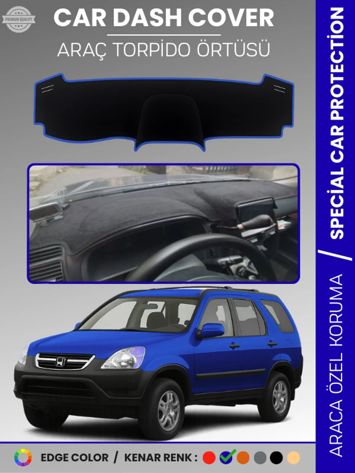 HONDA CR-V (2002-2006) Uyumlu Torpido Örtüsü Araca Özel Ön Göğüs Koruma