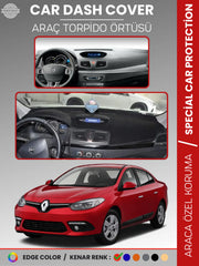 RENAULT FLUENCE NAVİGASYONSUZ KÜÇÜK EKRANLI (2009-2013) Uyumlu Torpido Örtüsü Araca Özel Ön Göğüs Koruma