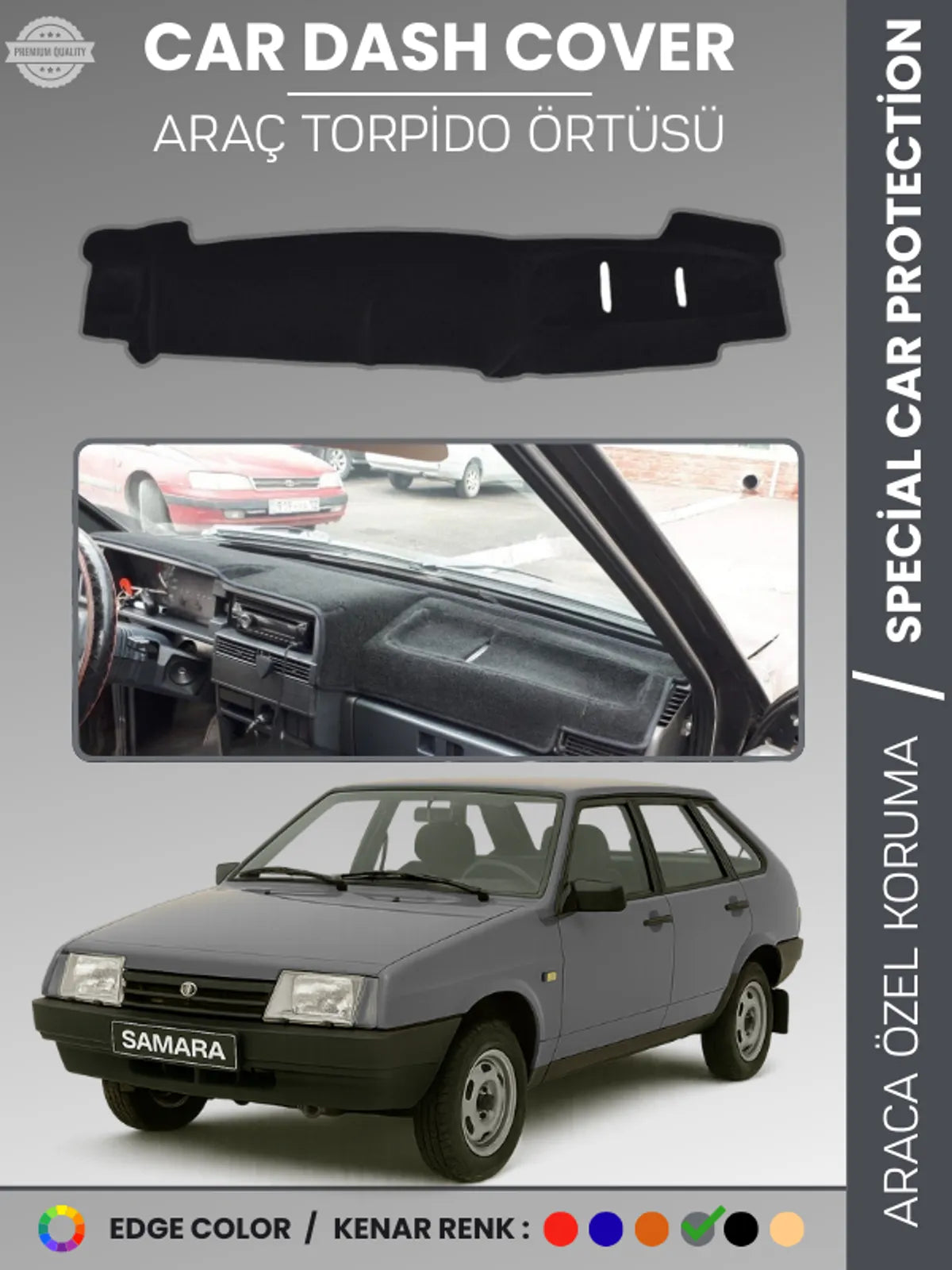 LADA SAMARA ENJEKSİYONLU (1990-2004) Uyumlu Torpido Örtüsü Araca Özel Ön Göğüs Koruma
