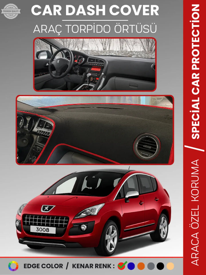 PEUGEOT 3008 (2011-2014) Uyumlu Torpido Örtüsü Araca Özel Ön Göğüs Koruma